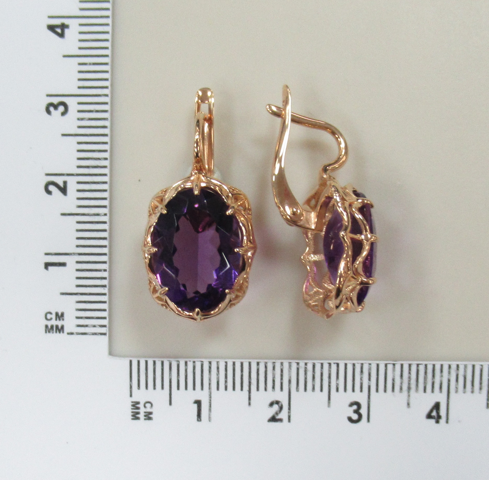 Серебряные серьги с аметистами